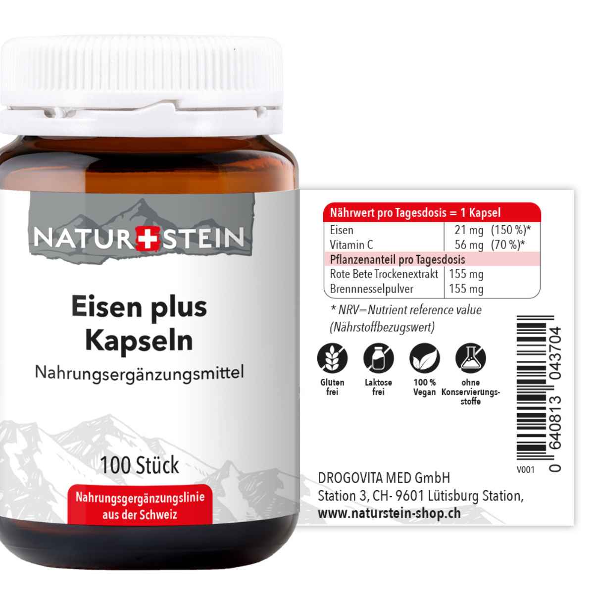 NATURSTEIN Eisen plus Kapseln (100 Stk)