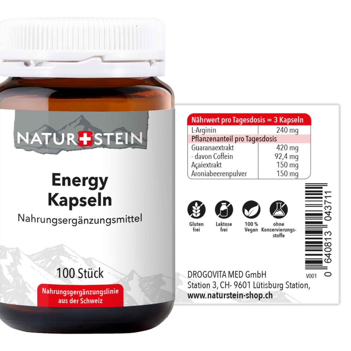 NATURSTEIN Energy Kapseln (100 Stk)