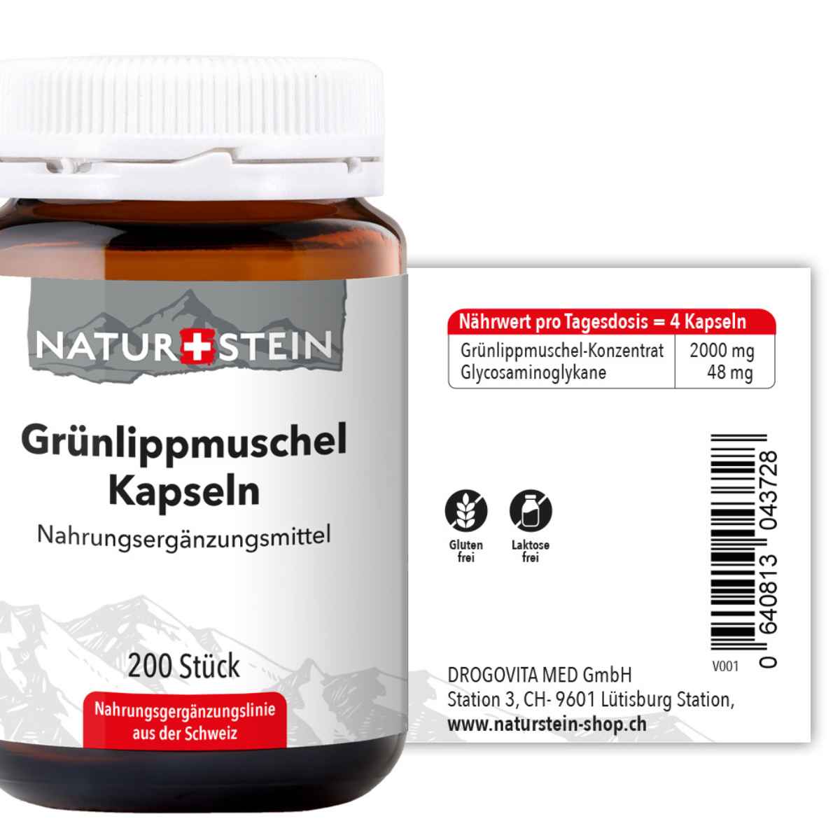 NATURSTEIN Grünlippmuschel Kapseln (200 Stk)