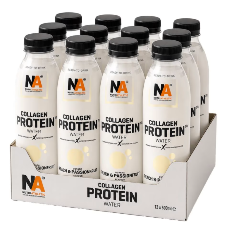 NUTRI ATHLETIC Collagen Protein Water, Peach & Passionfruit (12x500ml)