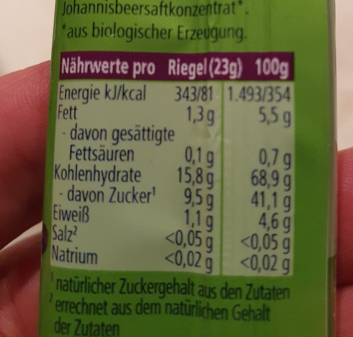 Hipp Bio Früchte Getreide Riegel Zebra Himbeere Apfel (23g)