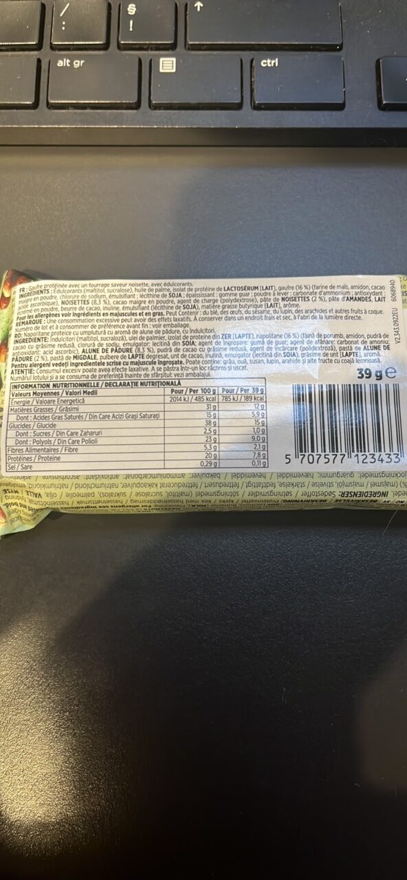 NUTRAMINO Protein Wafer Hazelnut (39g)