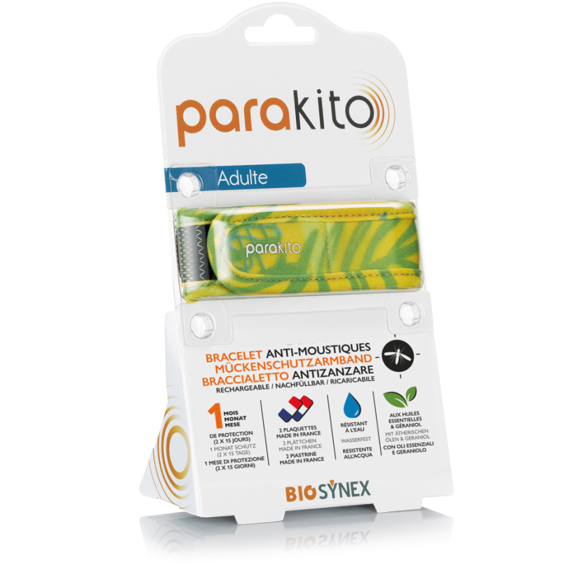 parakito Mückenarmband Erwachsene, Tropisches gelb (1 Stk)