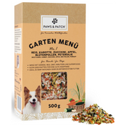 Paws & Patch Garten Menü 1 - Reis, Karotte, Zucchini, Apfel, Blütenpollen, Petersilie - Hundefutter (500g)