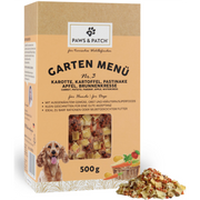 Paws & Patch Garten Menü 3 - Karotte, Kartoffel, Pastinake, Apfel, Brunnenkresse - Hundefutter (500g)