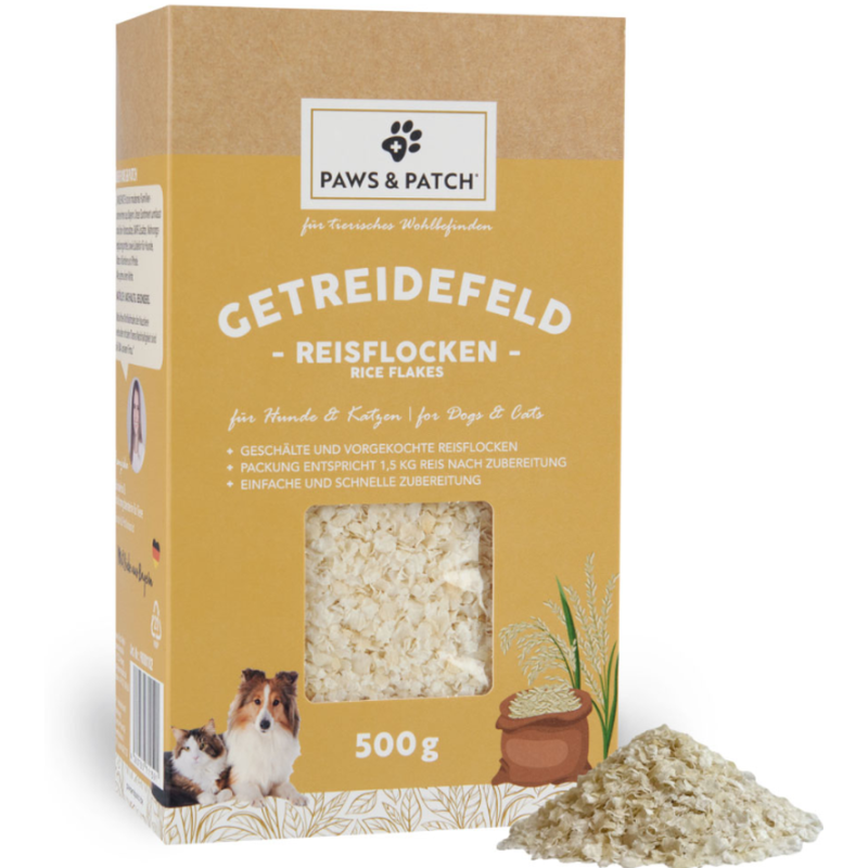 Paws & Patch Reisflocken für Hunde und Katzen (500g)