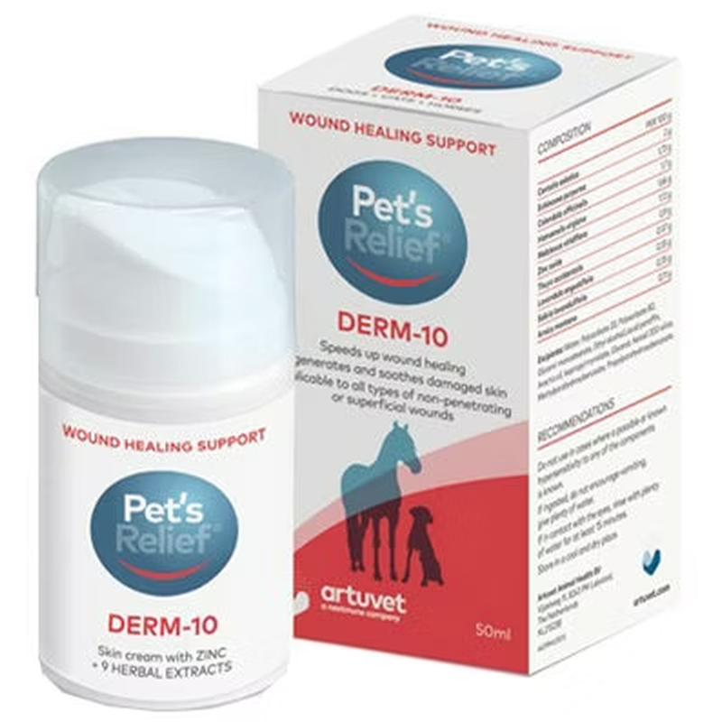 Pet's Relief Derm-10 Wundcreme mit Zinkoxid für Pferde, Hunde und Katzen (50ml)