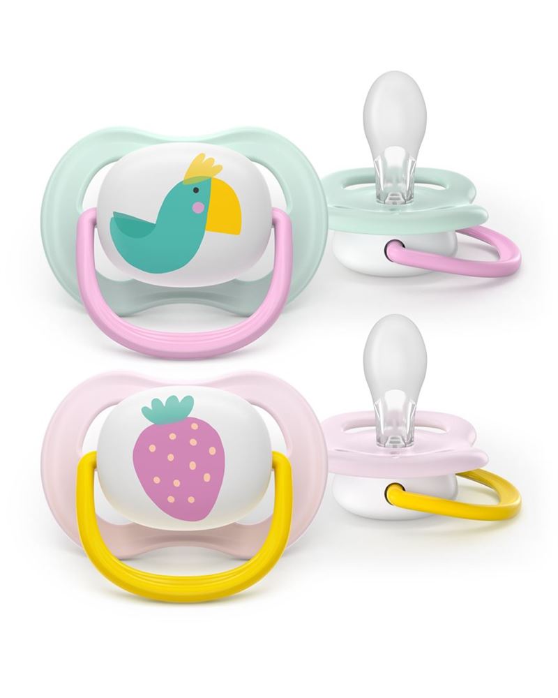 Philips Avent Ultra Air Nuggi 0-6 Monate Vogel/Erdbeere (2 Stk)