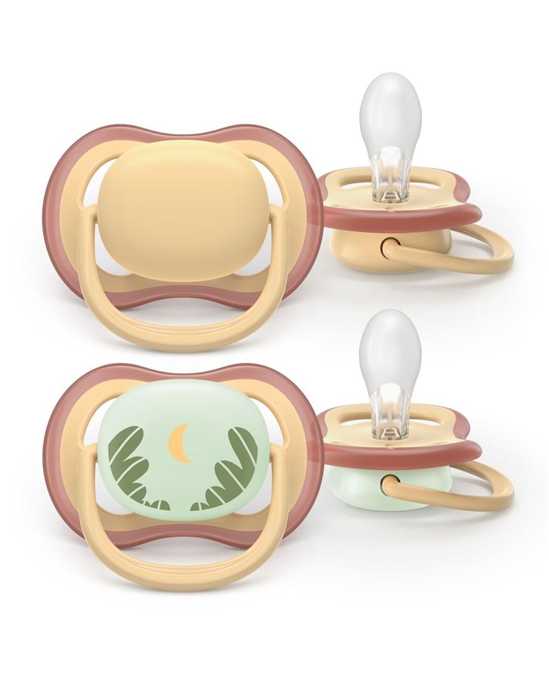 Philips Avent Ultra Air Day & Night Nuggi 0-6 Monate beige/rosa und Mond (2 Stk)