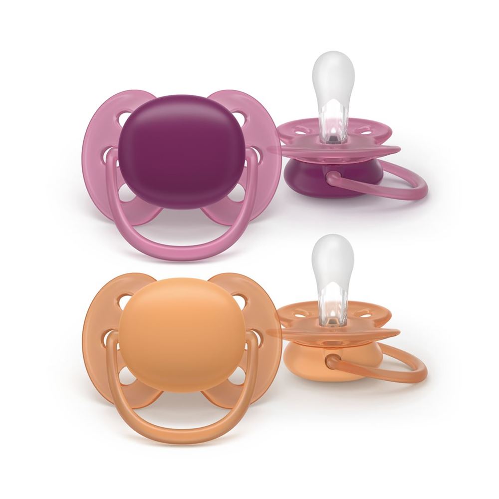 Philips Avent Ultra Soft Nuggi 18+ Monate dunkelrot/ocker (2 Stk)