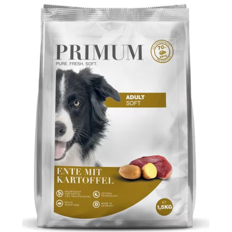 PRIMUM Soft Adult Ente mit Kartoffel, Trockenfutter für Hunde (1.5kg)