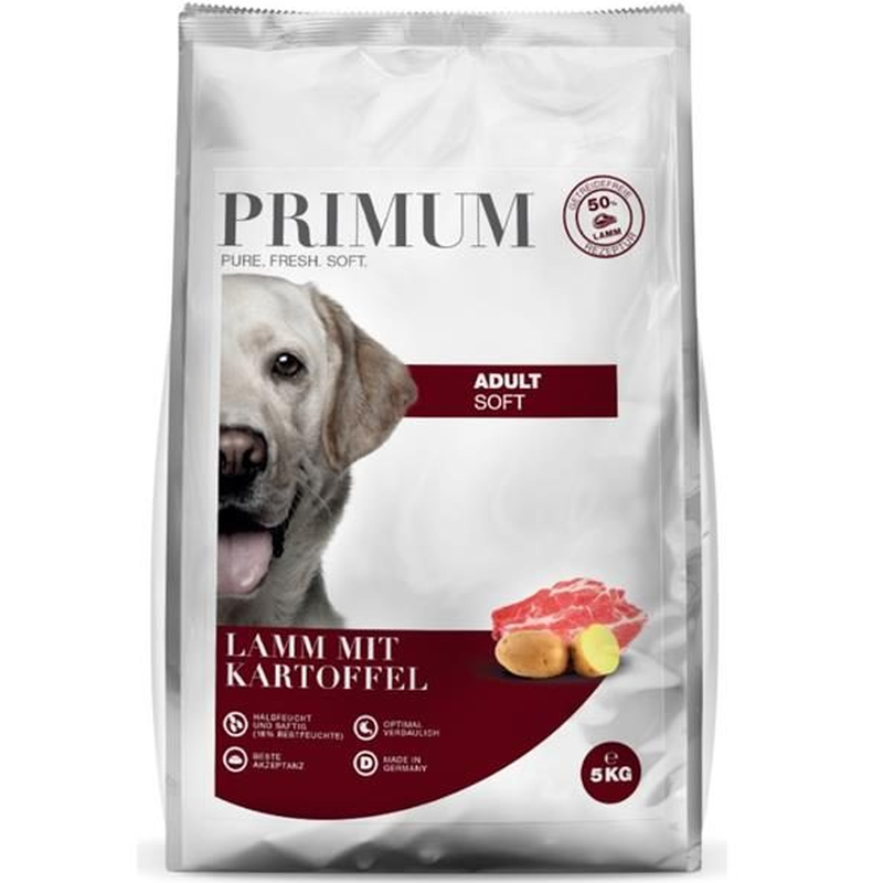 PRIMUM Soft Adult Lamm mit Kartoffel, Trockenfutter für Hunde (5kg)