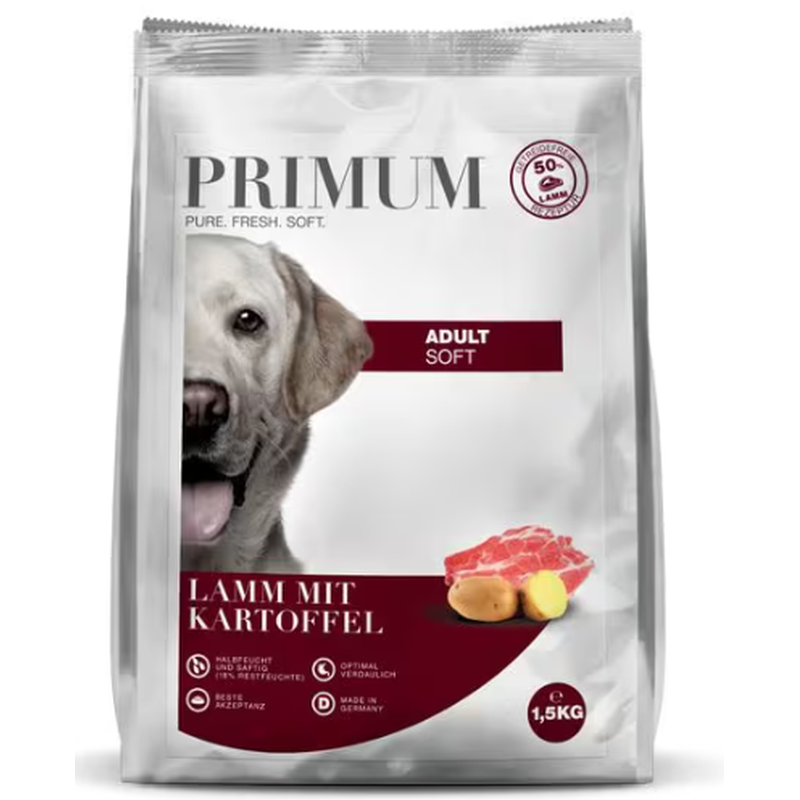PRIMUM Soft Adult Lamm mit Kartoffel, Trockenfutter für Hunde (1.5kg)