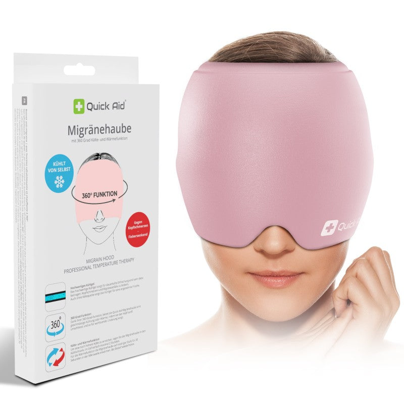 Quick Aid Migränehaube 360° mit Kälte- und Wärmefunktion, rosa (1 Stk)