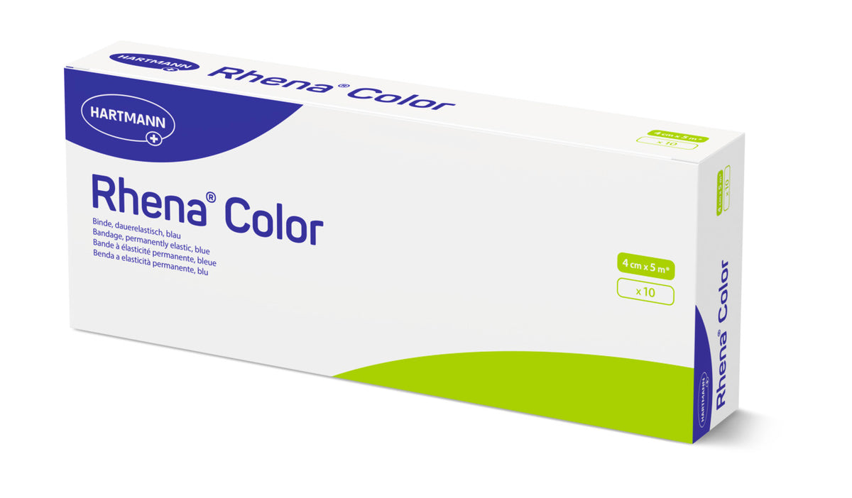 Rhena Color elastische Binde 4cm x 5m blau (10 Stk)
