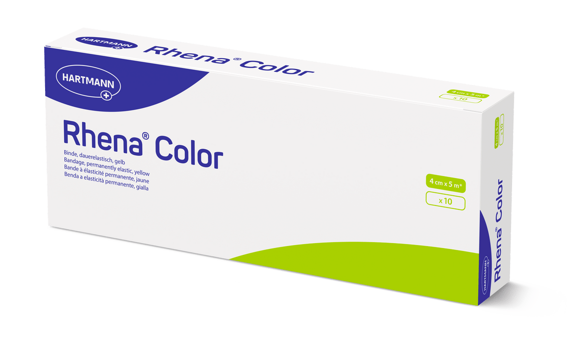 Rhena Color elastische Binde 4cm x 5m gelb (10 Stk)