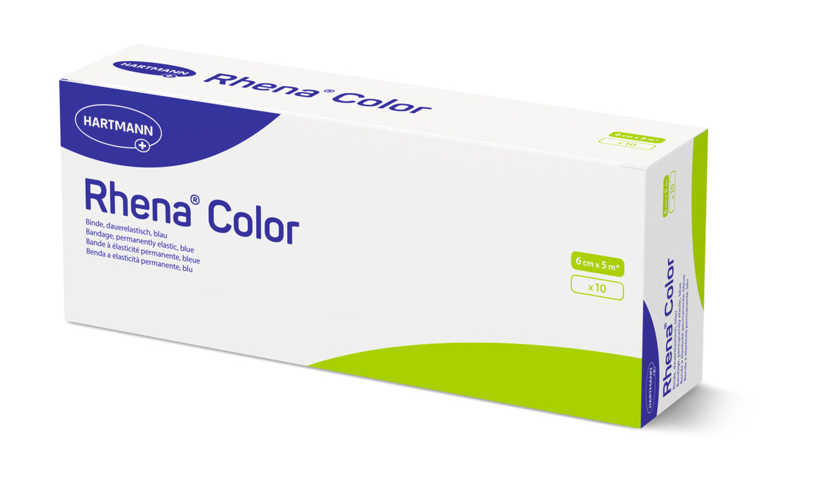 Rhena Color elastische Binde 6cm x 5m blau (10 Stk)