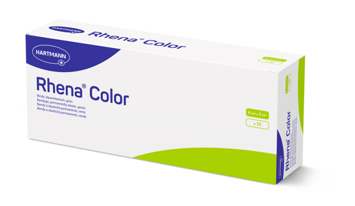 Rhena Color elastische Binde 6cm x 5m grün (10 Stk)