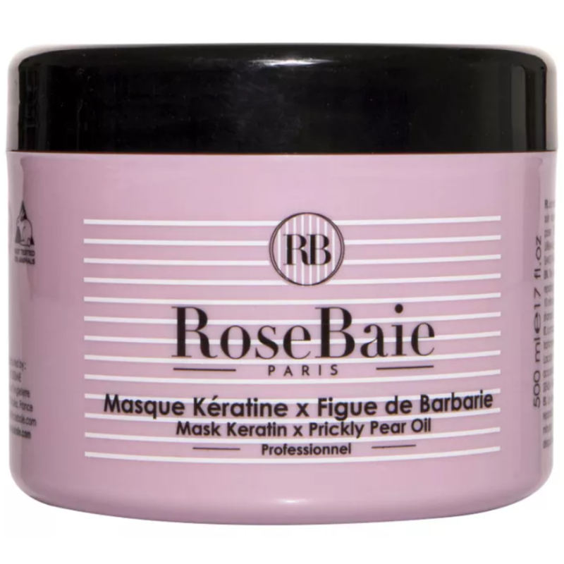 Rosebaie Keratin & Kaktusfeigenöl Haarmaske (500ml)
