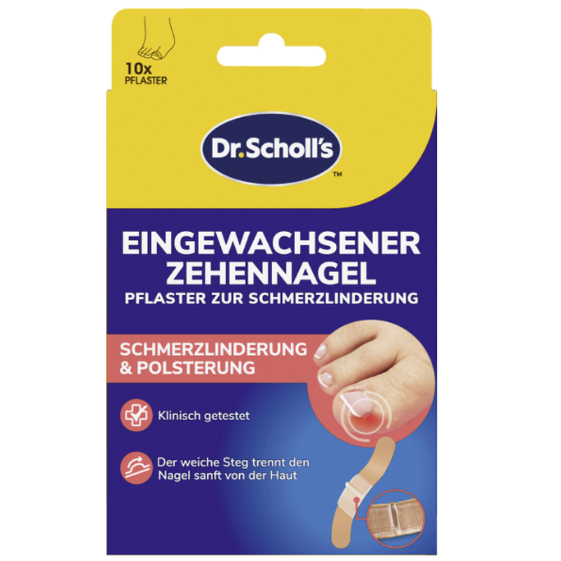 Scholl Eingewachsener Zehennagel Pflaster zur Schmerzlinderung (10 Stk)