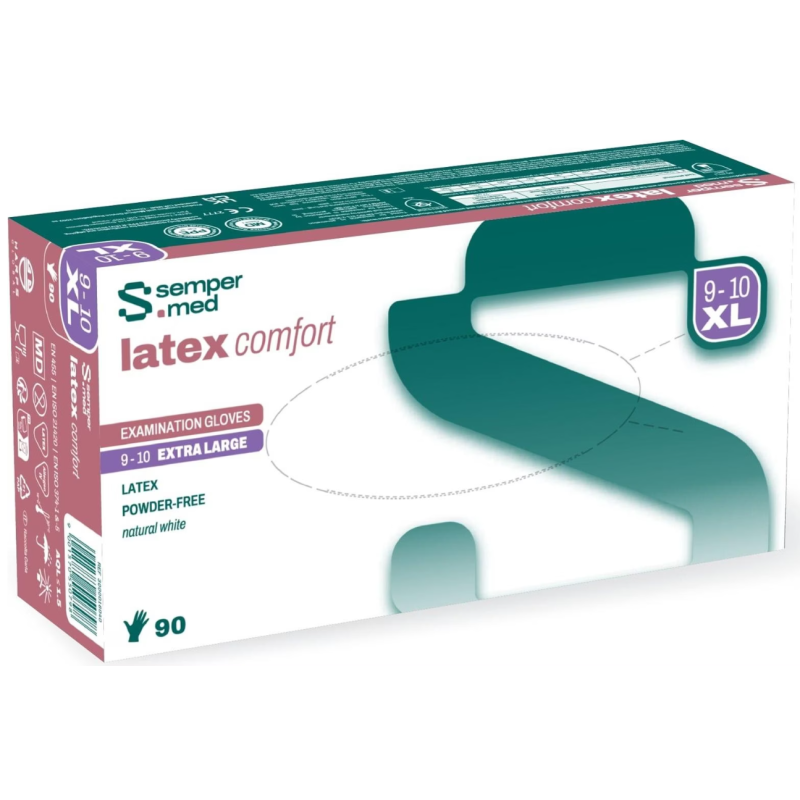 sempermed Latex Comfort Untersuchungshandschuhe, Grösse XL, steril, Handumfang 23-25cm (90 Stk)