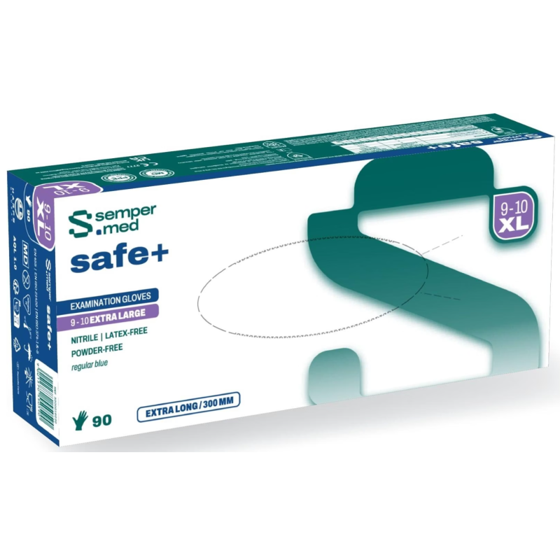 sempermed safe+ Nitril-Untersuchungshandschuh, Grösse XL, steril, Handumfang 23-25cm (100 Stk)