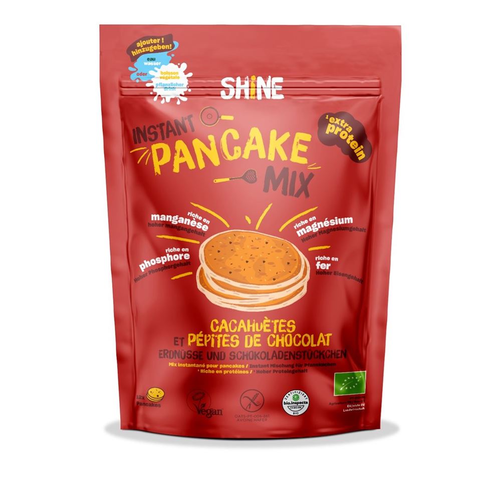 Shine Instant Pancake Mix Erdnuss & Schoko Bio (300g)