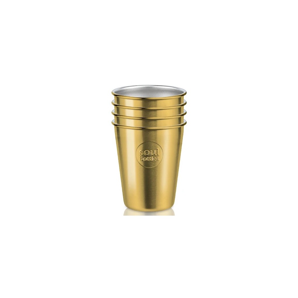 Soulbottle 4er-Pack Soulcup steel Gold, 300ml (4 Stk)