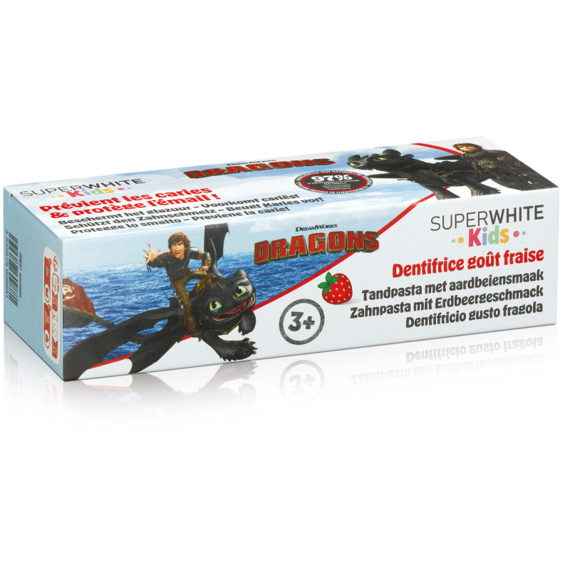 SUPERWHITE Kids Zahnpasta mit Erdbeergeschmack (50ml)