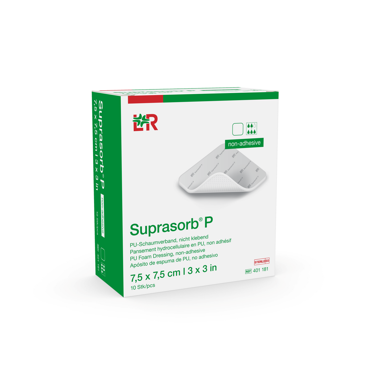 Suprasorb P PU-Schaumverband steril nicht klebend 7.5 x 7.5cm (10 Stk)
