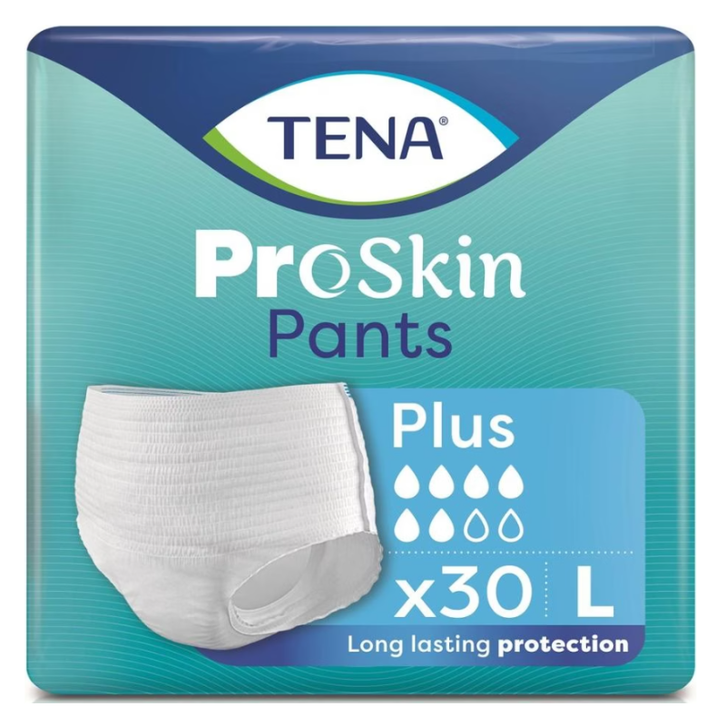 TENA Pants Plus, Grösse L, 6 Tropfen, Taille 100-135cm (30 Stk)