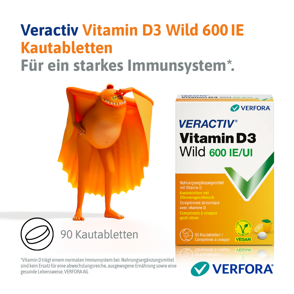 VERACTIV Vitamin D3 Wild Kautabletten 600 IE (90 Stk)