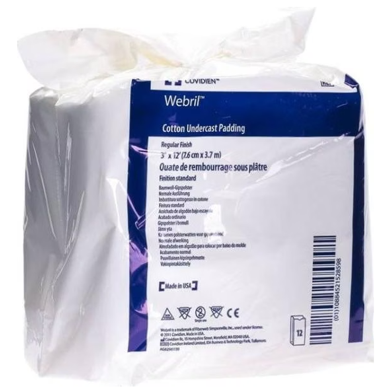 Webril Wattebinden, 7.6cmx3.7m, weiss, Rolle (12 Stk)