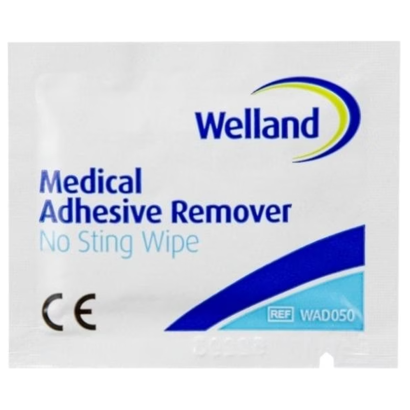 Welland Adhesive Klebstoffentferner Tüchlein, 72x165mm (50 Stk)