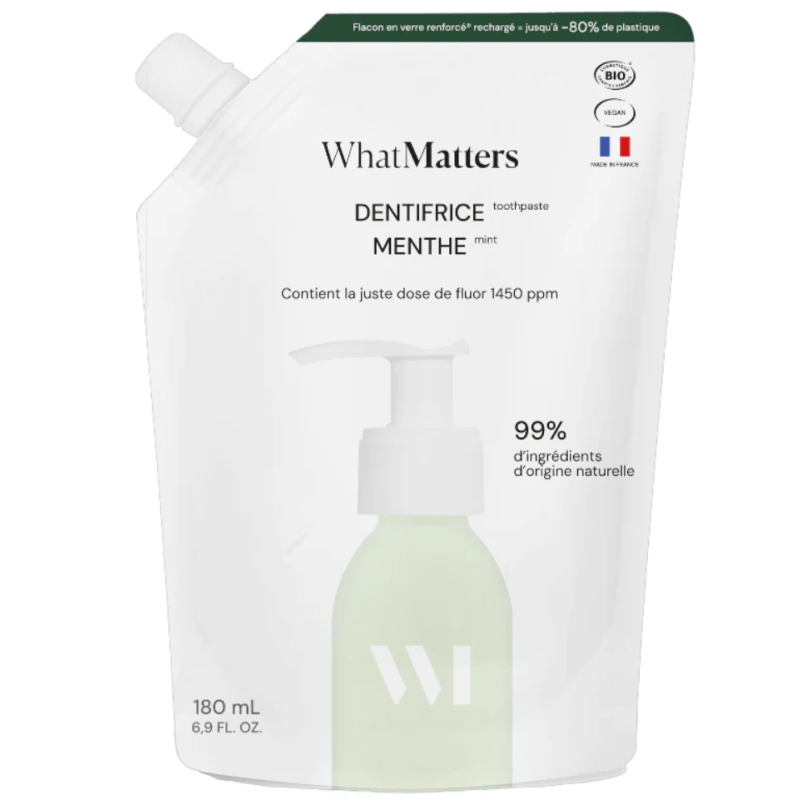 What Matters Fluorid-Minz-Zahnpasta Nachfüllpackung (180ml)
