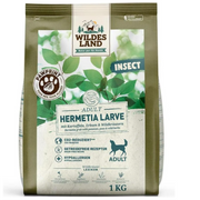 Wildes Land Paw Print Adult Insect, Hermetia Larve mit Kartoffeln, Erbsen und Wildkräutern - Trockenfutter für Hunde (1kg)
