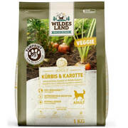 Wildes Land Paw Print Adult Veggie, Kürbis & Karotte mit frischem Gemüse & Wildkräutern - Trockenfutter für Hunde (1kg)