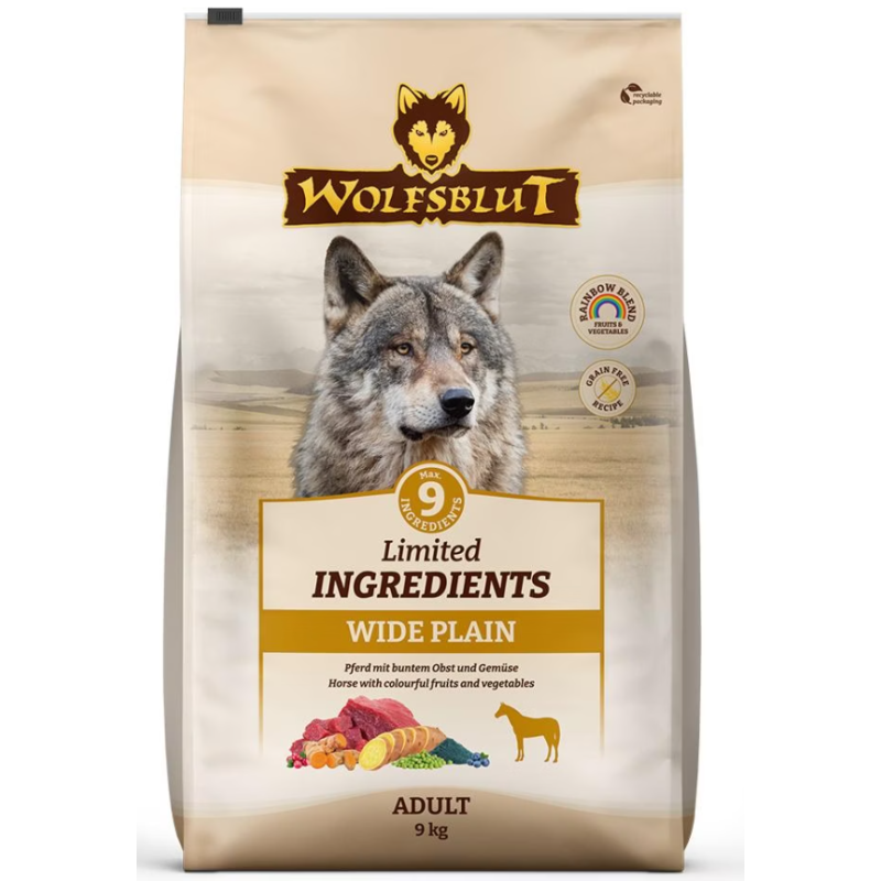 Wolfsblut Limited Ingredients Adult Wide Plain, Trockenfutter für Hunde (9kg)