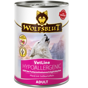 Wolfsblut VetLine Hypoallergenic Hunde-Nassfutter, Pferd mit Süsskartoffeln (6x395g)