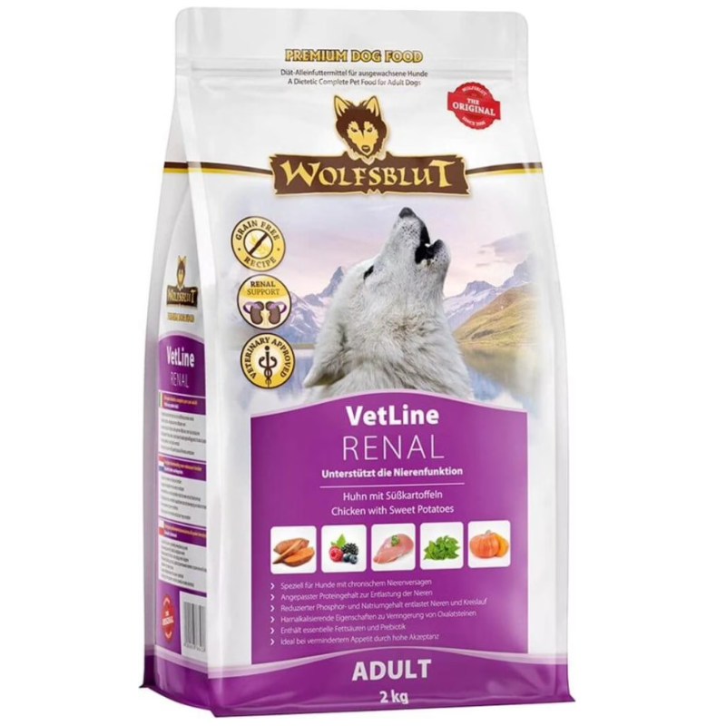 Wolfsblut VetLine Renal Hunde-Trockenfutter, Huhn mit Süsskartoffel (2kg)