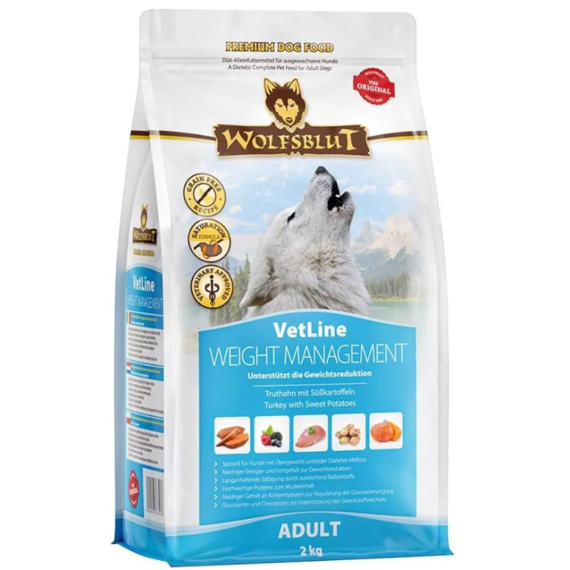 Wolfsblut VetLine Weight Management Hunde-Trockenfutter, Truthahn (2kg)