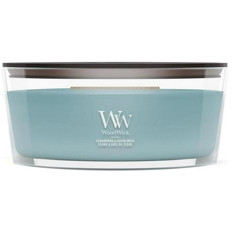 WoodWick Ellipse Cedarwood & Ocean Moss Duftkerze (454g)