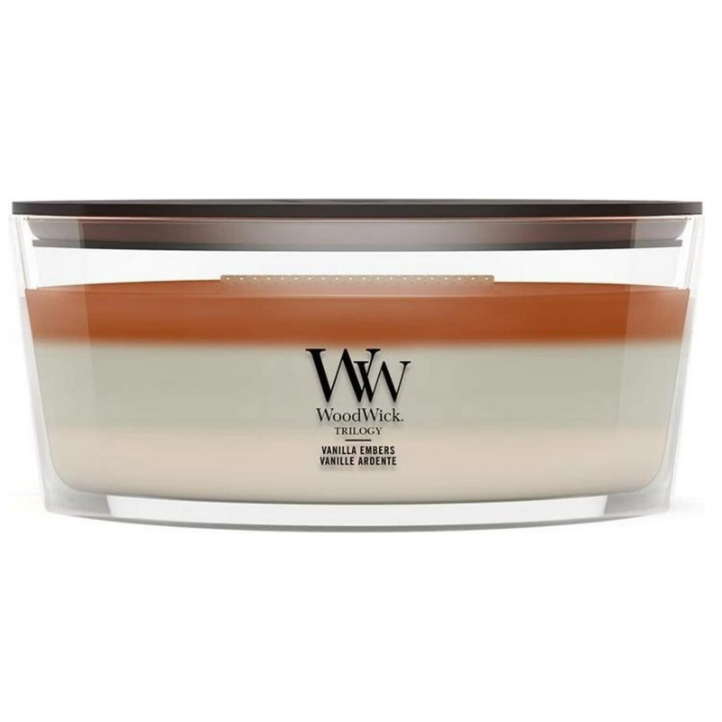 WoodWick Ellipse Vanilla Embers Duftkerze (454g)