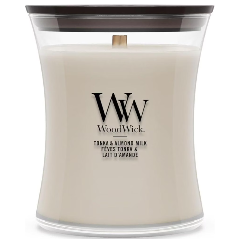 WoodWick Tonka & Almond Milk Duftkerze (275g)