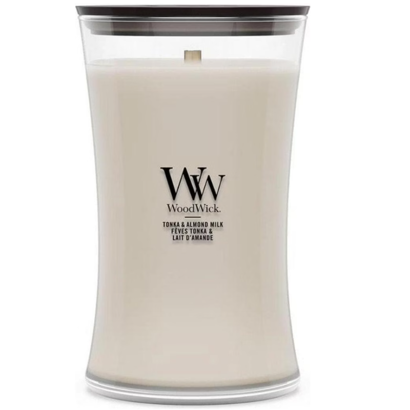 WoodWick Tonka & Almond Milk Duftkerze (610g)