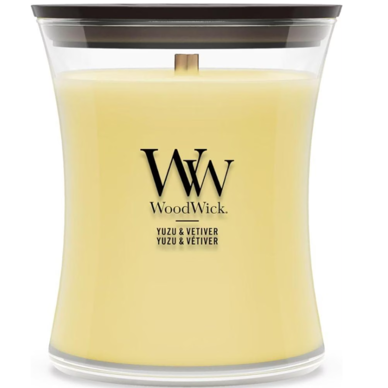 WoodWick Yuzu & Vetiver Duftkerze (275g)