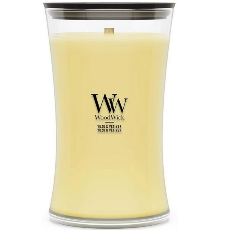 WoodWick Yuzu & Vetiver Duftkerze (610g)