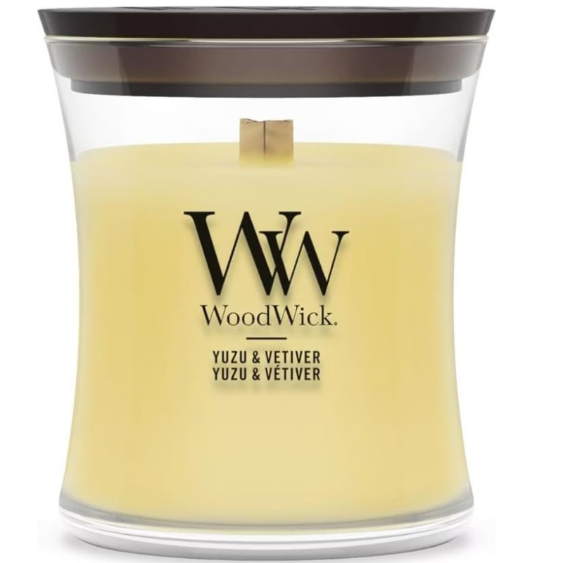 WoodWick Yuzu & Vetiver Duftkerze (85g)