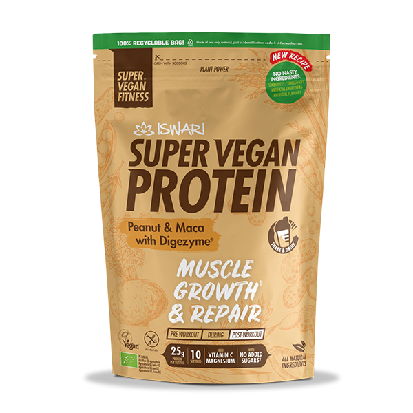 ISWARI Super Vegan Protein Erdnuss Maca Bio (400g)